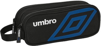 Umbro Fabric Black Pencil Case with 2 Compartments