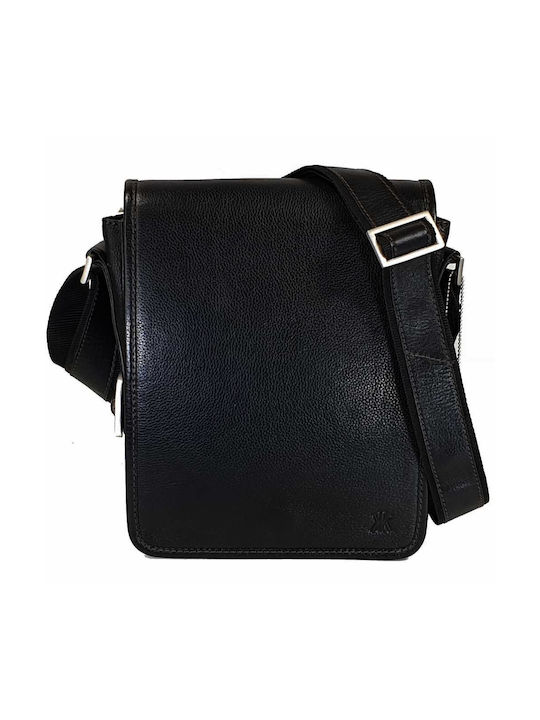 Leather Shoulder Bag KAPPA 2649-black Black