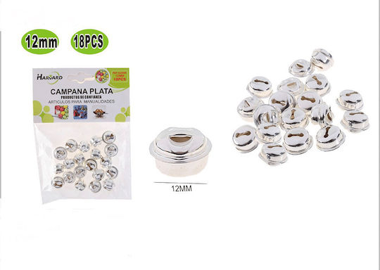 Μεταλλικό Διακοσμητικό Κουδουνάκι για DIY Κατασκευές Ασημί 18τμχ