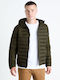 Celio Herren Winter Jacke Lässig Χακί