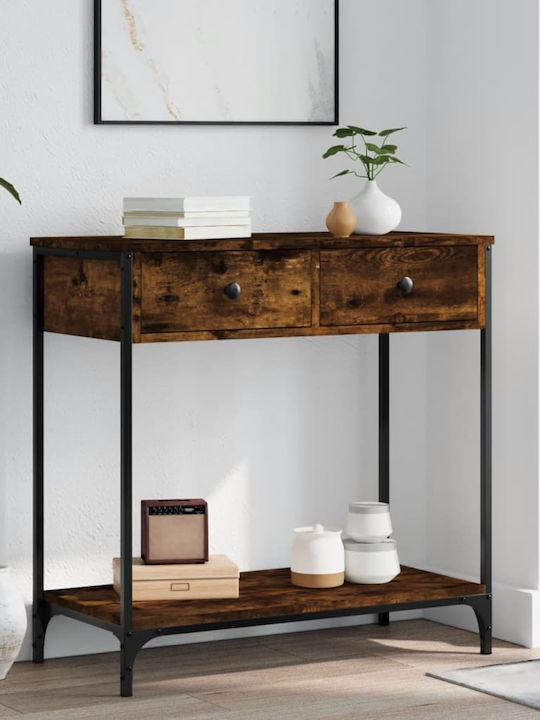 Console Table Wood & Metal Καπνιστή Δρυς L75xW3...