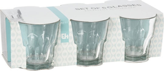 Excellent Houseware Σετ Ποτήρια από Γυαλί σε Διάφανο / Διάφανο Χρώμα 250ml 6τμχ