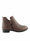 Leather Women's Ankle Boots Tabac Brown
