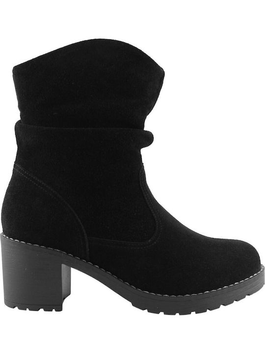 Milanos Leder Damen Knöchelstiefel Schwarz