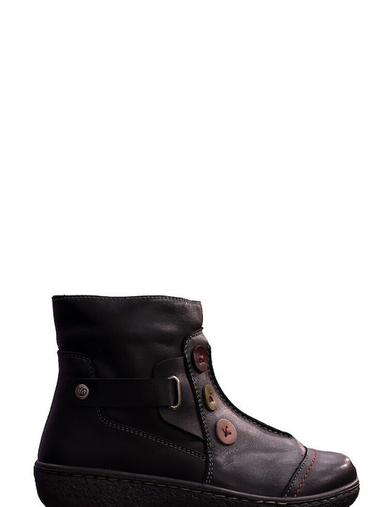 Pegabo Leather Women's Ankle Boots Black