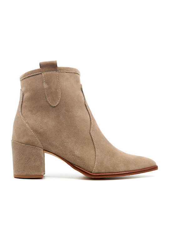 Papistas Suede Women's Ankle Boots Beige