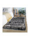 SpitiBazaar Set Modern Covoare pentru dormitor Synthetic Μαύρο-Γκρι SB.00101 3buc