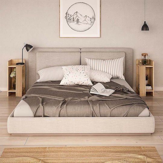 Κομοδίνα Elos Ξύλινα Μπεζ 2τμχ 25x27x60cm GP037-0070,3