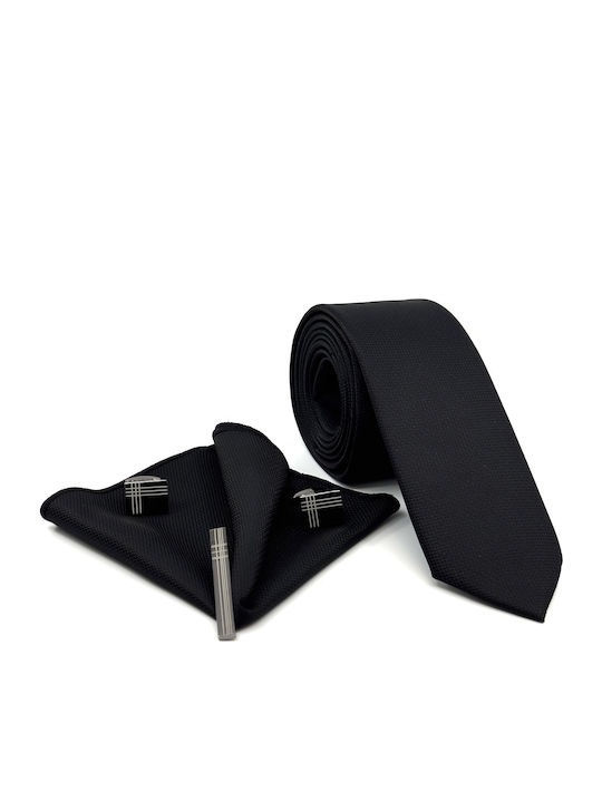 Legend Accessories Σετ Ανδρικής Γραβάτας Συνθετική Μονόχρωμη σε Μαύρο Χρώμα Legend Accessories Σετ Ανδρικής Γραβάτας Συνθετική Μονόχρωμη σε Μαύρο Χρώμα