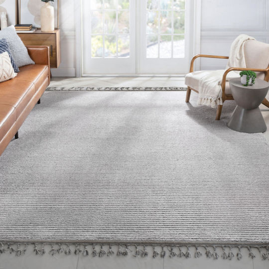 Saray Home Covor Rectangular cu franjuri Gri