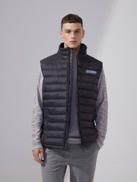 Diverse System Ärmellos Herren Winter Jacke Lässig Grey.