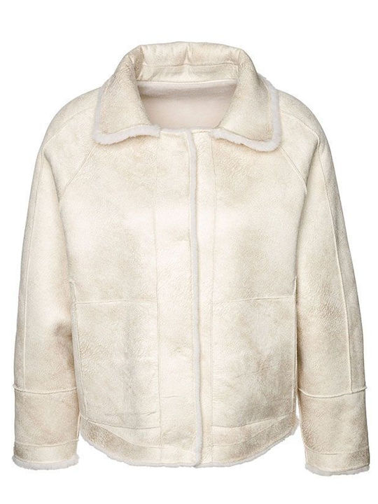 Women's Short Fur Ecru