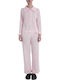 Pepita Winter Damen Nachthemd Rosa