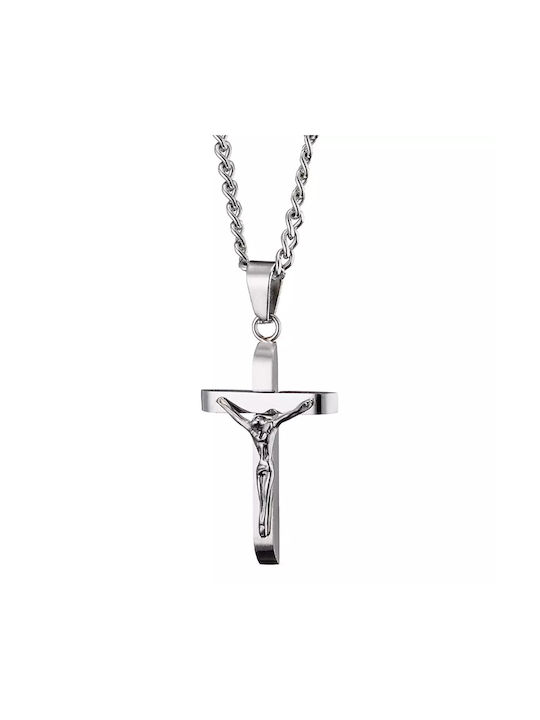 Oxzen Men's Cross with the Crucified from Steel...