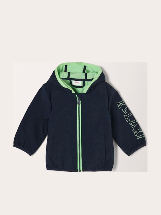 Παιδικό Casual Μπουφάν Αντιανεμικό με Κουκούλα Navy Μπλε