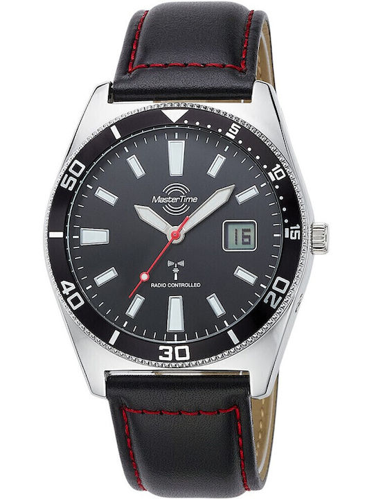 Master Time Ανδρικό Ρολόι 42mm Μπαταρίας με Ασημί Δερμάτινο Λουράκι