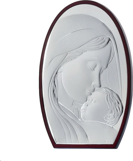 Prince Silvero Икона Богородица с Младенеца Сребърна 15x21см