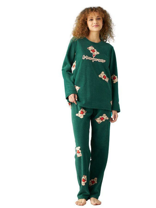 Misenza Set Pijamale pentru Femei Green