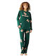 Misenza Set Pijamale pentru Femei Green