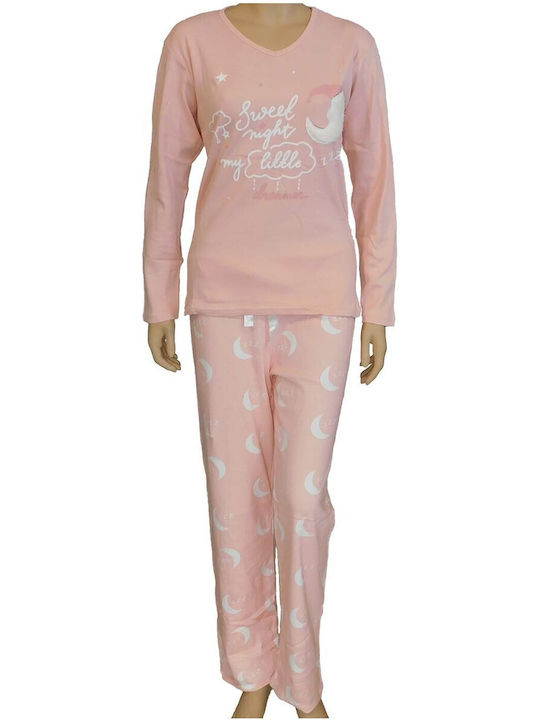 Mirano Homewear Winter Damen Pyjama-Set Baumwolle Rose