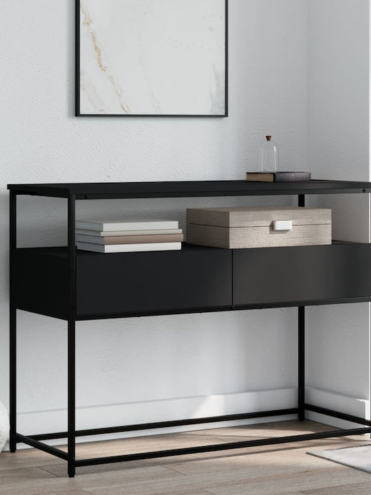 Console Table Wood & Metal Black L100xW40xH75cm