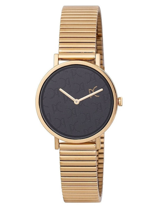 Pierre Cardin Belleville Monogram Ceas Dama 31mm Baterie Cu Brățară Din Oțel Auriu