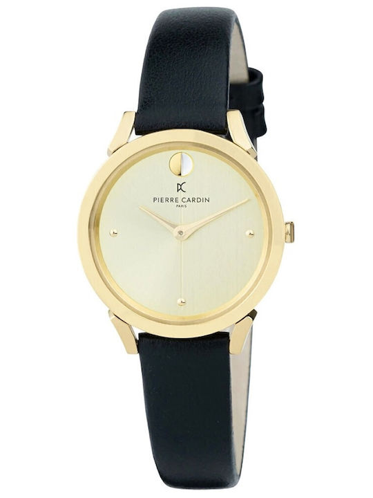 Pierre Cardin Pigalle Γυναικείο Ρολόι 32mm Μπαταρίας με Μαύρο Δερμάτινο Λουράκι