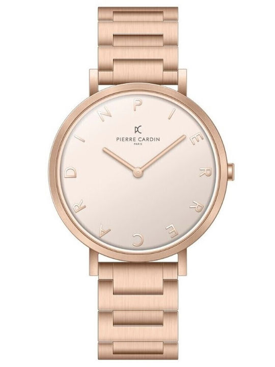 Pierre Cardin Belleville Tribute Γυναικείο Ρολόι 36mm Μπαταρίας με Ροζ Χρυσό Μεταλλικό Μπρασελέ