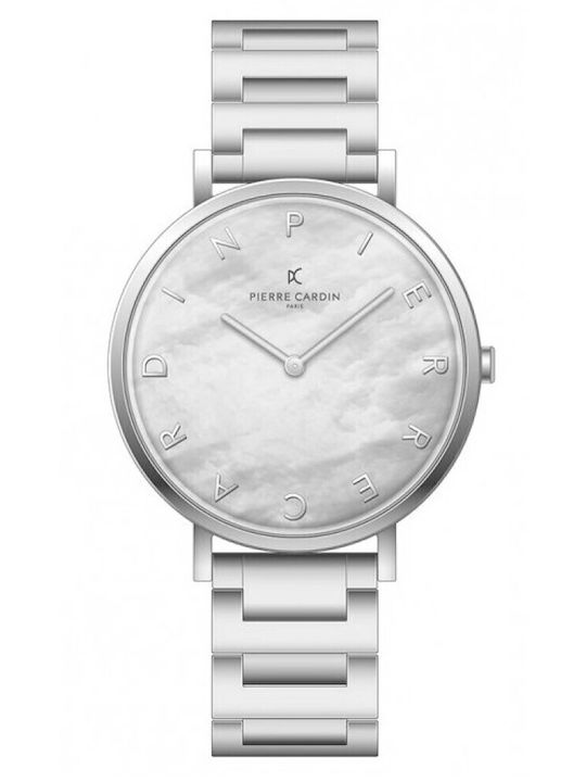 Pierre Cardin Belleville Tribute Γυναικείο Ρολόι 36mm Μπαταρίας με Ασημί Μεταλλικό Μπρασελέ