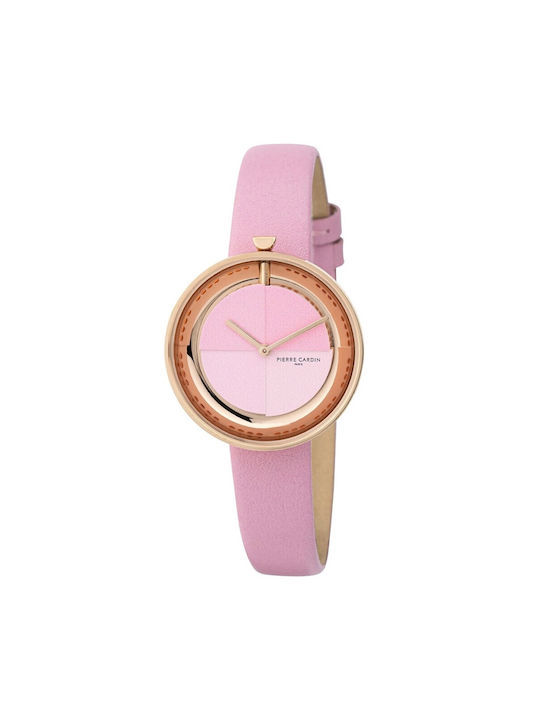 Pierre Cardin Marais Uhr mit Rosa Lederarmband