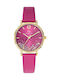 Gocomma Women's Watch with Fuchsia Leather Strap