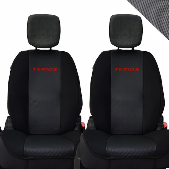 Πλατοκάθισμα Αυτοκινήτου 2τμχ Δερματίνη Daihatsu Terios Μαύρα