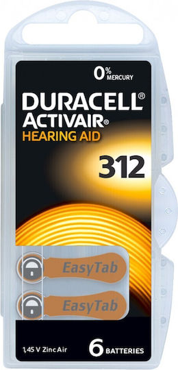 Duracell Батерии За Слухови Апарати 312 1.45V 6бр