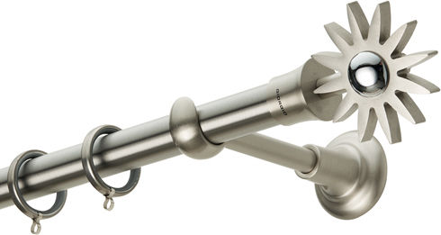 Zogometal Metallisch Vorhangstange Einfach Φ25mm 160cm Nickel Matte