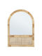 Bizzotto Hajar Wandspiegel mit Beige Rattan Rahmen 70x50cm 1Stück