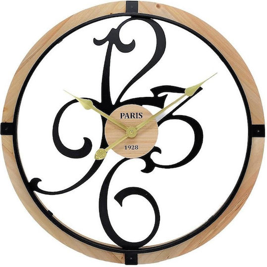 Oriana Ferelli Wanduhr Metallisch Schwarz Ø60cm