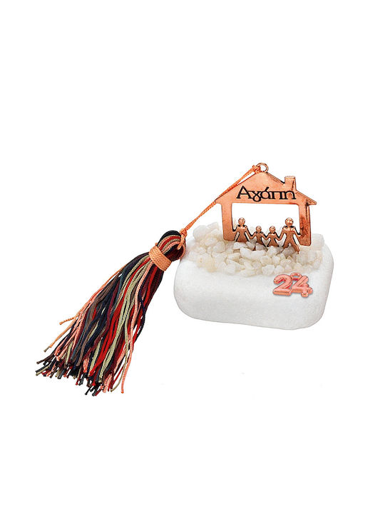 Adorex de birou Amulet Rose Gold din Piatră 7x7cm 1buc