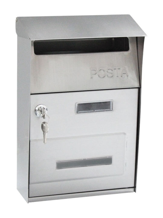 ERGOhome Mr. Post Außenbereich Briefkasten Inox in Silber Farbe 21x8.5x30.5cm
