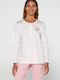 Vamp Winter Damen Pyjama-Oberteil Pink blush
