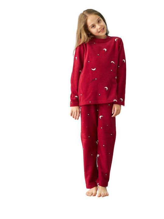 Misenza Pijama pentru copii De iarnă Fleece Bordeaux