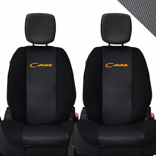 Spătar Auto 2buc Piele sintetica Carbon Negru