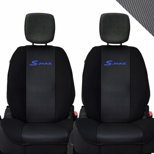 Πλατοκάθισμα Αυτοκινήτου 2τμχ Δερματίνη Carbon Ford S-Max Μαύρα