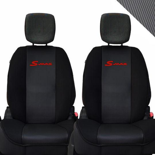 Πλατοκάθισμα Αυτοκινήτου 2τμχ Δερματίνη Carbon Ford S-Max Μαύρα