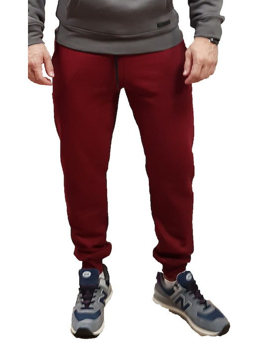 Senior Men's Sweatpants with Rubber Bordo.