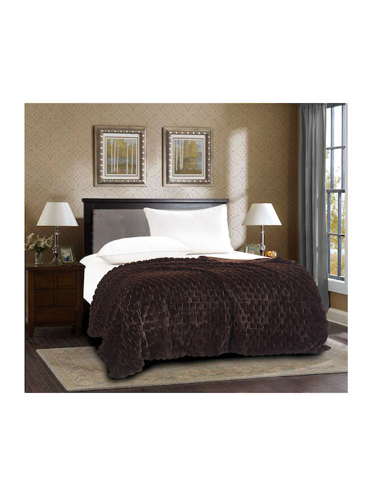 Silk Fashion Furry Sofa Blanket 130x160cm Brown