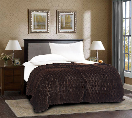 Silk Fashion Pelzige Decke Couch 130x160cm Braun