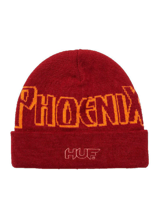 Beanie Unisex Σκούφος Πλεκτός σε Κόκκινο χρώμα