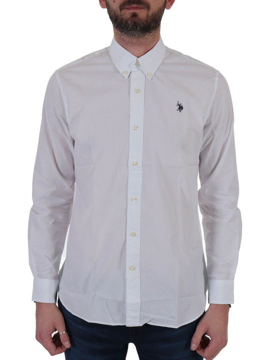 U.S. Polo Assn. Men's Shirt Long Sleeve Cotton White