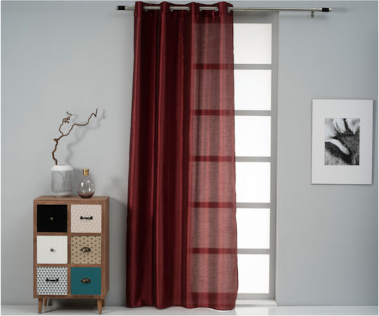 Easy Home Κουρτίνα με Τρουκς Corpus Μπορντό 140x260εκ.