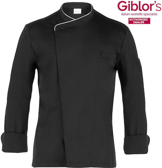 Giblor's Σακάκι Σεφ Γυναικείο Μαύρο με Μακρύ Μανίκι